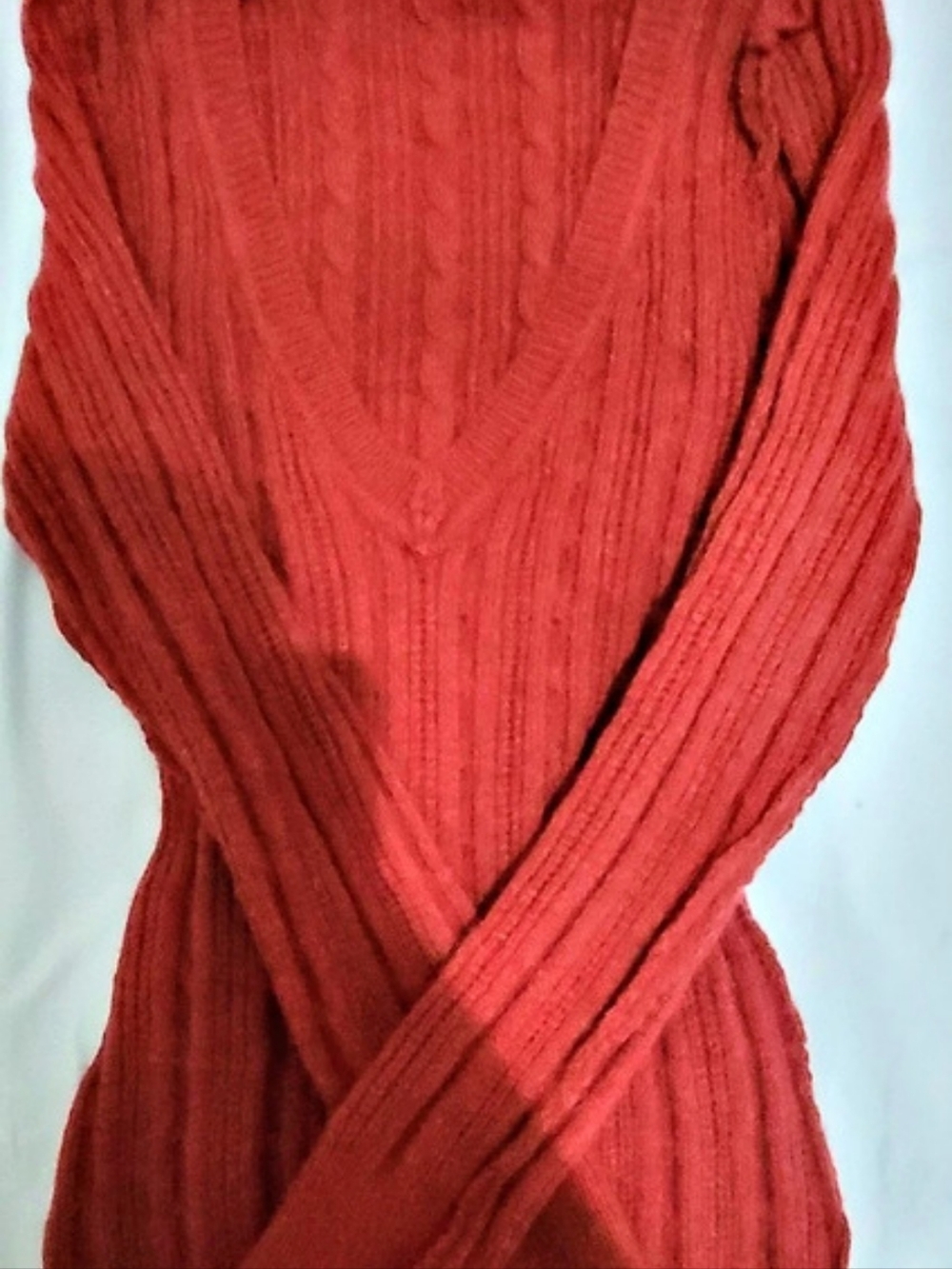 Red Ribbed Sweater - Picture 2 of 3